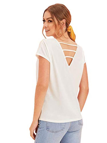 Image of Fabricorn Combo of Plain Stylish Black and White V-Neck Cotton Tshirt for Women (Black and White, Small)