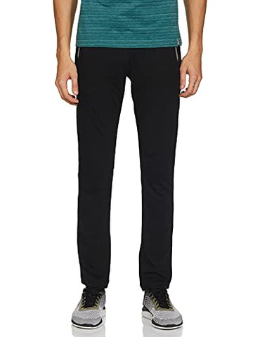 Image of Jockey Men's Slim Fit Track pants(9510_Black & Grey Melange_large_Black & Grey Melange_Large)