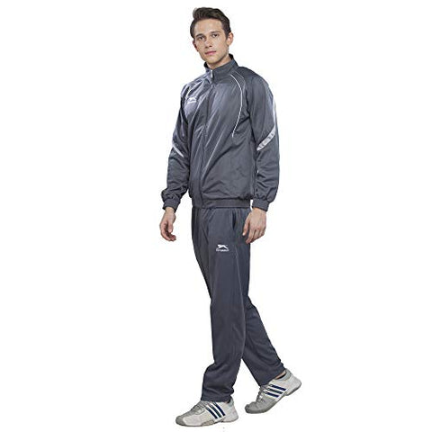 Image of Shiv Naresh 445A-DGLGW-XL Polyester Tracksuit, Adult X-Large (Dark Grey/Light Grey/White)