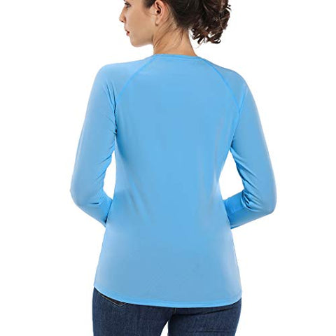 Image of Devoropa Women's SPF Sun Shirts UV Protection Outdoor Performance Long Sleeve T-Shirt Blue XS