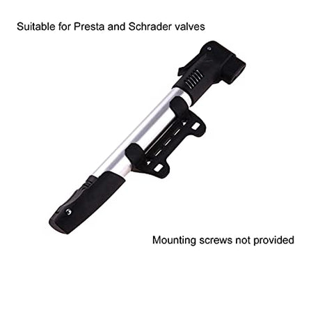 Image of Tusig Bicycle Floor Pump, Cycle Mini Air Pump, Plastic, Multi-Colour (Horizontal Pump)