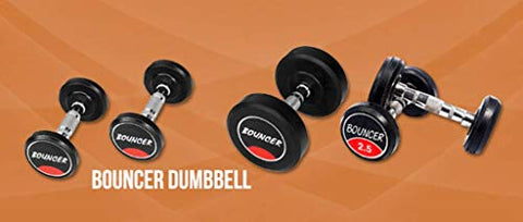 Image of Bouncer Rubber Dumbbells 7.5 Kg Pair | Set of 7.5Kg x 2Pcs =15Kg