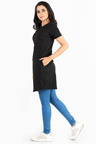 Image of bluehaaat BTS K POP Graphics Printed Cotton Tshirt for Women and Girls (Medium, Black Dress)