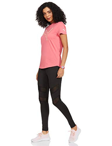 Image of Puma Women's Graphic Regular T-Shirt (84789603_Sun Kissed Coral_L)