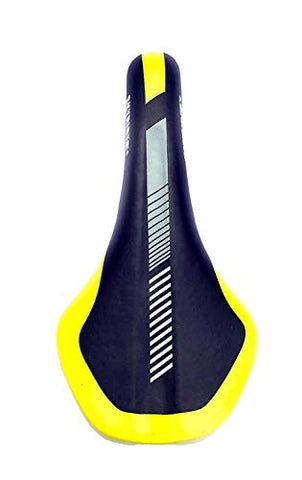 Image of Gubbarey Sports Gym Bicycle Cycle Bike Saddle Seat Cover Mountain MTB Road for Men Women Accessory (Yellow), Polyurethane, Synthetic Leather, Steel