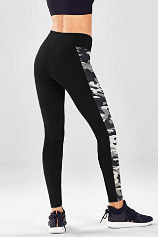 Image of Neu Look Gym wear Leggings Ankle Length Workout Pants with Phone Pockets | Stretchable Tights | Mid Waist Sports Fitness Yoga Track Pants for Girls and Women (Large, Black Camo)