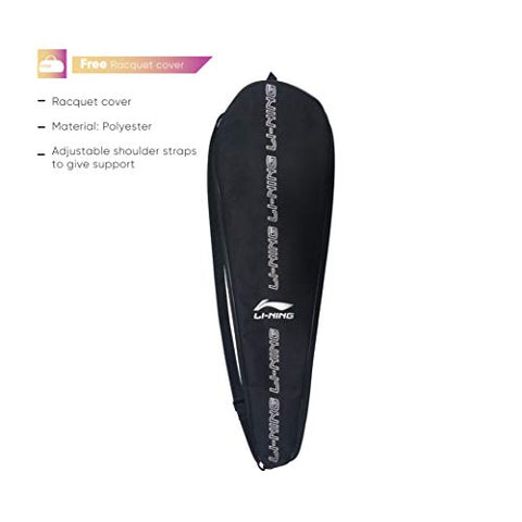 Image of Li-Ning SS-68-X Strung Carbon-Graphite Badminton Racquet (Navy/Orange, S1, 85-87 grams, 28-30 lbs)