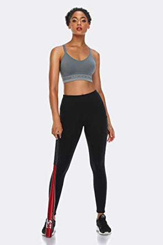 Image of ANGOOL Women's Strappy Sports Bra with Adjustable Straps - Medium Support Longline Wirefree Activewear Bra,2 Pack,Black+Grey,Medium