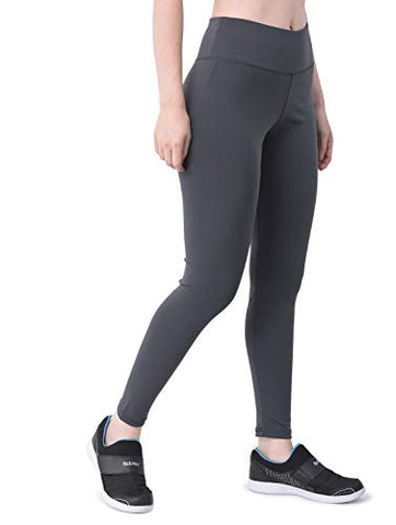 Image of Wing Sports Active Wear Sports Wear Ankle Length Fourway Lycra Tights for Women (Large, Grey)