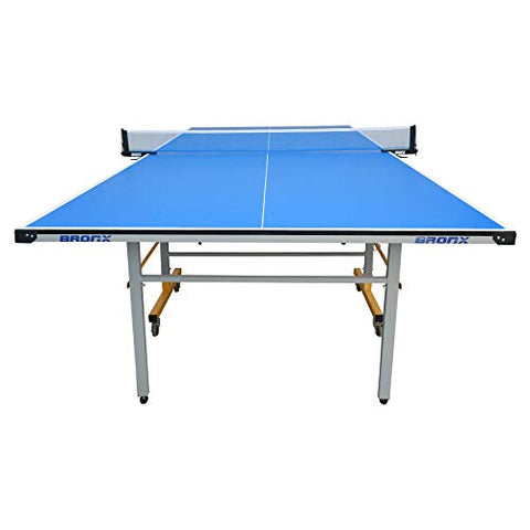 Image of Bronx Speedster Table Tennis Table with 18 mm Both Side Laminated Blue top and 50 mm Wheel (2 Table Tennis Table bat, 3 Table Tennis Table Balls and 1 Table Tennis Table Cover)