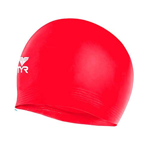 TYR Latex Adult Swim Cap (Red)