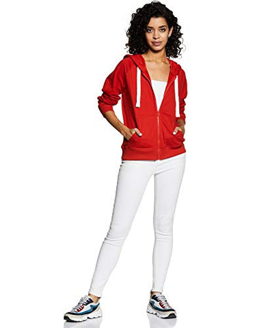 Image of Amazon Brand - Symbol Women's Sweatshirt (AW19SS002_Fire Red_Large)