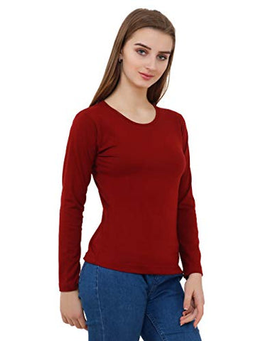 Image of Reifica Women's T-Shirt (REF-WOMEN-FULL-PLAIN-M-M_Maroon_Medium)