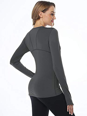 Image of CADMUS Women's 3 Pack Running Compression Long Sleeve T Shirt, 1601: Grey, Pack of 1, Small