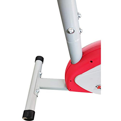 Image of PowerMax Fitness BU-200 Exercise Upright Bike with Anti-Skid Pedals, Adjustable Foot Strap and Vertical Seat Adjustment for Home Gym, (Model: BU-200-AL143), White