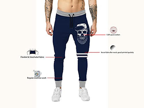 Image of THE ARCHER Men's Cotton Regular Fit Track Pant (M, Navy)
