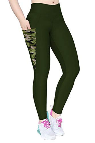 Image of Neu Look Gym wear Leggings Ankle Length Workout Pants with Phone Pockets, Stretchable Tights, Mid Waist Sports Fitness Yoga Track Pants for Women & Girls ( White, Size - XL )