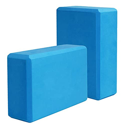 Image of Futurekart Yoga Blocks EVA Foam Block to Support and Deepen Poses, Improve Strength and Aid Balance and Flexibility 2 in 1 Set (Blue)