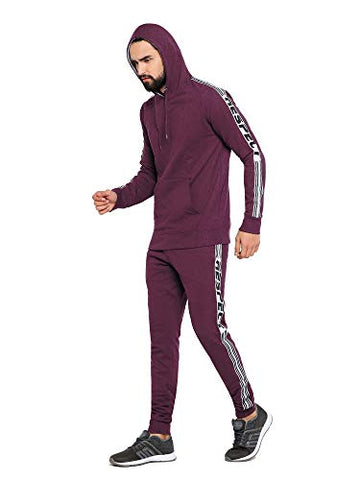 Image of Maniac Printed Men's Maroon Tracksuit - Medium