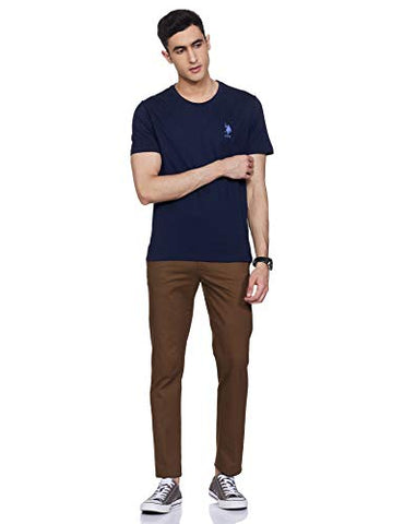 Image of US Polo Association Men's Solid Regular Fit T-Shirt (I633-195-PL_Navy_X-Large)