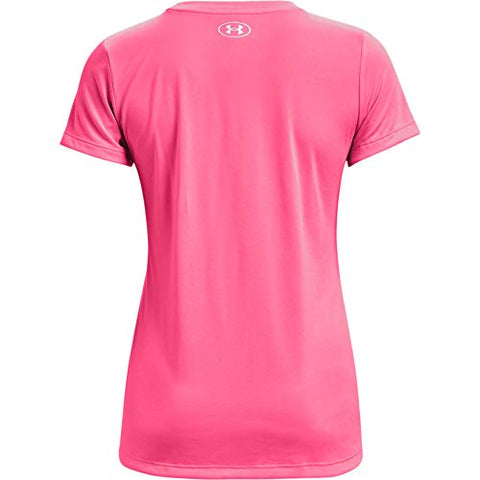 Image of Under Armour Women's Tech Solid Big Logo Short-Sleeve Crew Neck T-Shirt , Cerise (653)/White , X-Small