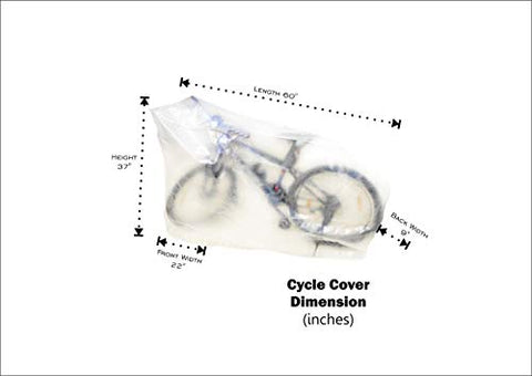 Image of TUFFPAULIN Cycle Wrap Transparent, Universal Cycle Cover , Bicycle Cover , Extra Strong Durable , UV Resistant , 100% Waterproof Virgin , 6 Layer 3D Rib Technology