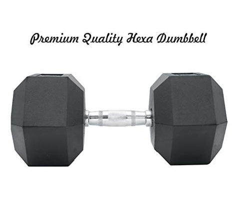 Image of Hexa Fitness Hex Dumbbells (5 kg X 2) 10 kg Set, Fitness Heavy Duty Solid Caste Iron and Rubber Coated Material