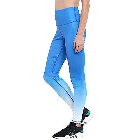 Image of CHKOKKO Women Yoga Track Pants Stretchable Gym Sports Tights Sky Blue Small