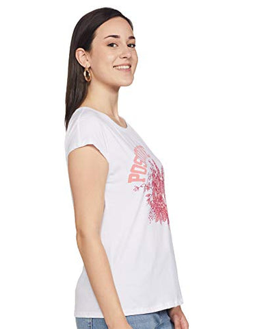 Image of Jockey Women's Plain Regular fit T-Shirt (AW54_White Large)