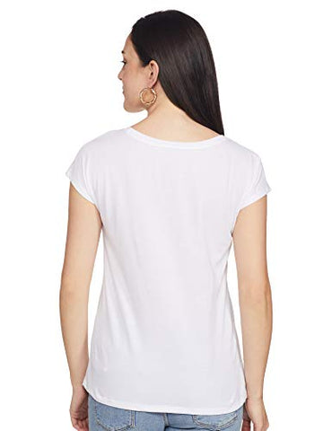Image of Jockey Women's Plain Regular fit T-Shirt (AW54_White Large)