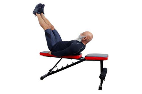 Image of Allyson Fitness Adjustable Incline, Decline, and Flat Bench- Weight Strength Training, Sit Up Abs Fitness Bench for Full Body Workout of Home Gym (Black), 200Kg weight capacity