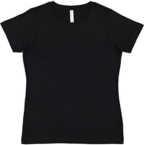 Image of LAT Ladies' 100% Cotton Jersey Crew Neck Short Sleeve Tee (Black, XX-Large)