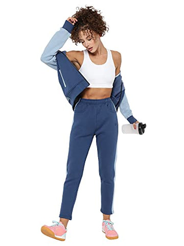 Image of CHKOKKO Fleece Zipper Long Sleeve Hooded Women's Tracksuit Pink size -S