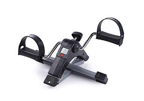 Image of Healthex Pedal Exerciser Cycle Bike for Home Gym LCD Counter Foldable Exercise Bike Indoor Fitness Resistance Home Use Mini Bike (Black/Silver)