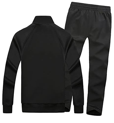 Image of FAXIKIO HORZEE Men's Exercise Kits Athletic Tracksuit Full-Zip Jogger Sports Set Casual Sweat Suit Jacket&Pants-15 Piece Blue, XX-Large