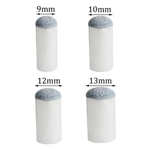 Image of pengxiaomei 40pcs Slip On Pool Cue Tips Replacement Billiard Cue Tips 4 Sizes Slip-On Cue Tip(9mm/10mm/12mm/13mm, Each Size 10pcs)