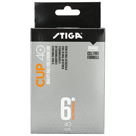Image of Stiga Cup Table Tennis Ball, Pack of 6 (Orange)