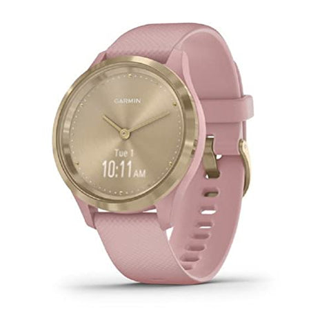 Image of Garmin vivomove 3S, Hybrid Smartwatch with Real Watch Hands and Hidden Touchscreen Display, Light Gold Dust Rose, 39 mm (010-02238-01)