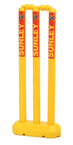 Image of Sunley Just Kidding Popular Willow Cricket Bat with 2 Wicket Set for Kids (Size 3, Age 6-8 Years Old Kids)