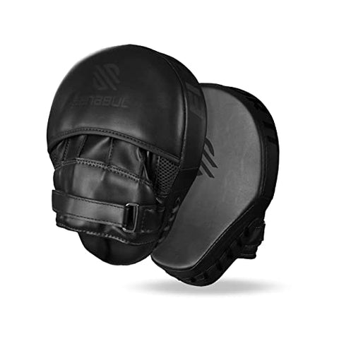 Image of Sanabul Essential Curved Boxing MMA Punching Mitts (Allblack)