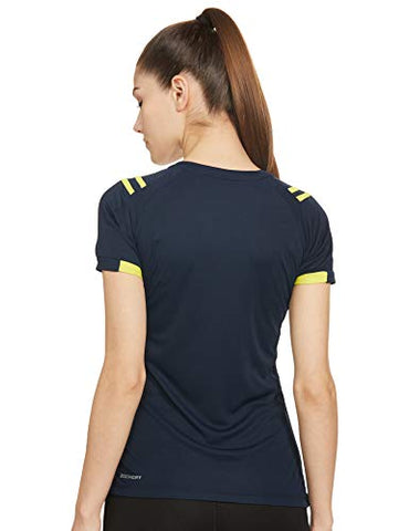 Image of Fusefit Women's Slim fit T-Shirt (FF WMN CNS TEE_Navy / Yellow S)