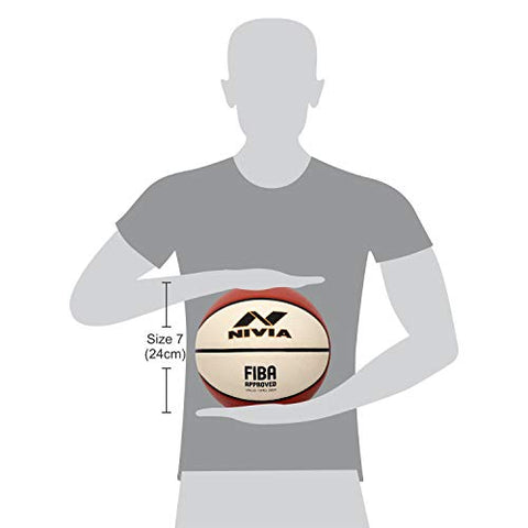 Image of Nivia 1124 Rubber Basketball, (Multicolour)
