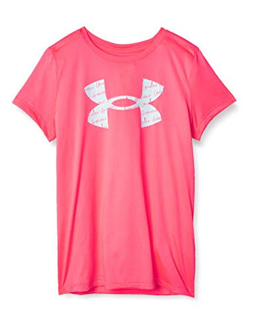 Image of Under Armour Women's Tech Solid Big Logo Short-Sleeve Crew Neck T-Shirt , Cerise (653)/White , X-Small