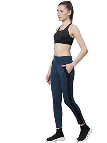 Image of CHKOKKO Women Yoga Track Pants Stretchable Sports Tights Indigo M