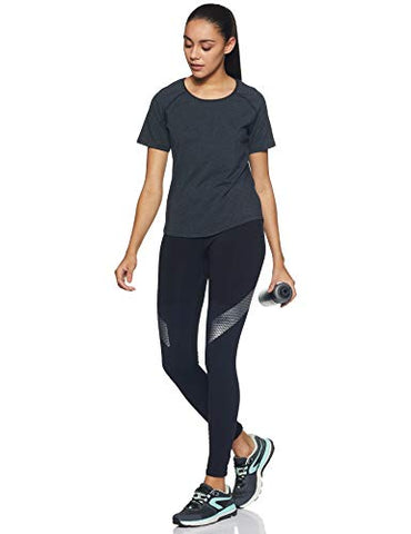 Image of Jockey Women's Plain Regular fit T-Shirt (AW27_Black Melange Large)