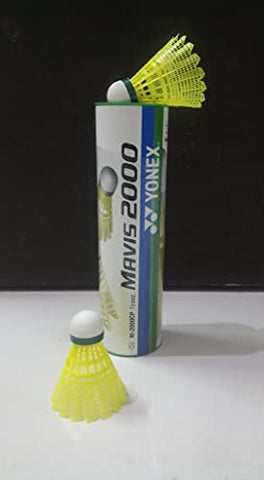 Image of Yonex Mavis 2000 Green Cap Nylon Shuttlecock, Pack of 6 - Made in Japan