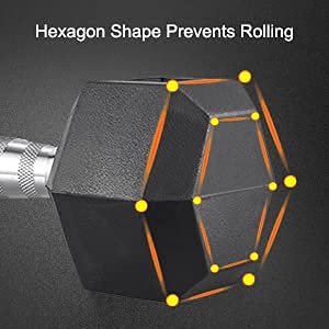 Image of Skera Pair of Rubber Coated Hex Dumbbell with Contoured Chrome Handle (2 KG X 2PC Total 4 KG)