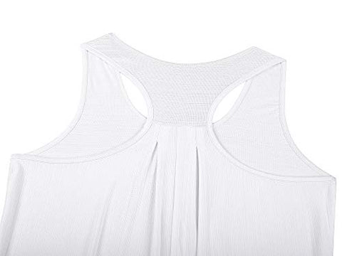 Image of Yoga Tank Tops for Women Activewear Workout Sport Tops Loose Fit Running Shirts Super Soft Silky Tops White M