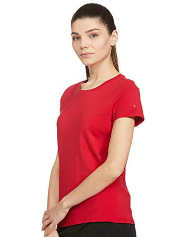 Image of Van Heusen Athleisure Round Neck Tee (55411_CHERRY RED_S)