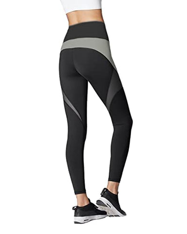 Image of Neu Look Gym wear Leggings Ankle Length Workout Tights | Stretchable Sports Leggings | Sports Fitness Yoga Track Pants for Women (Grey, Large)